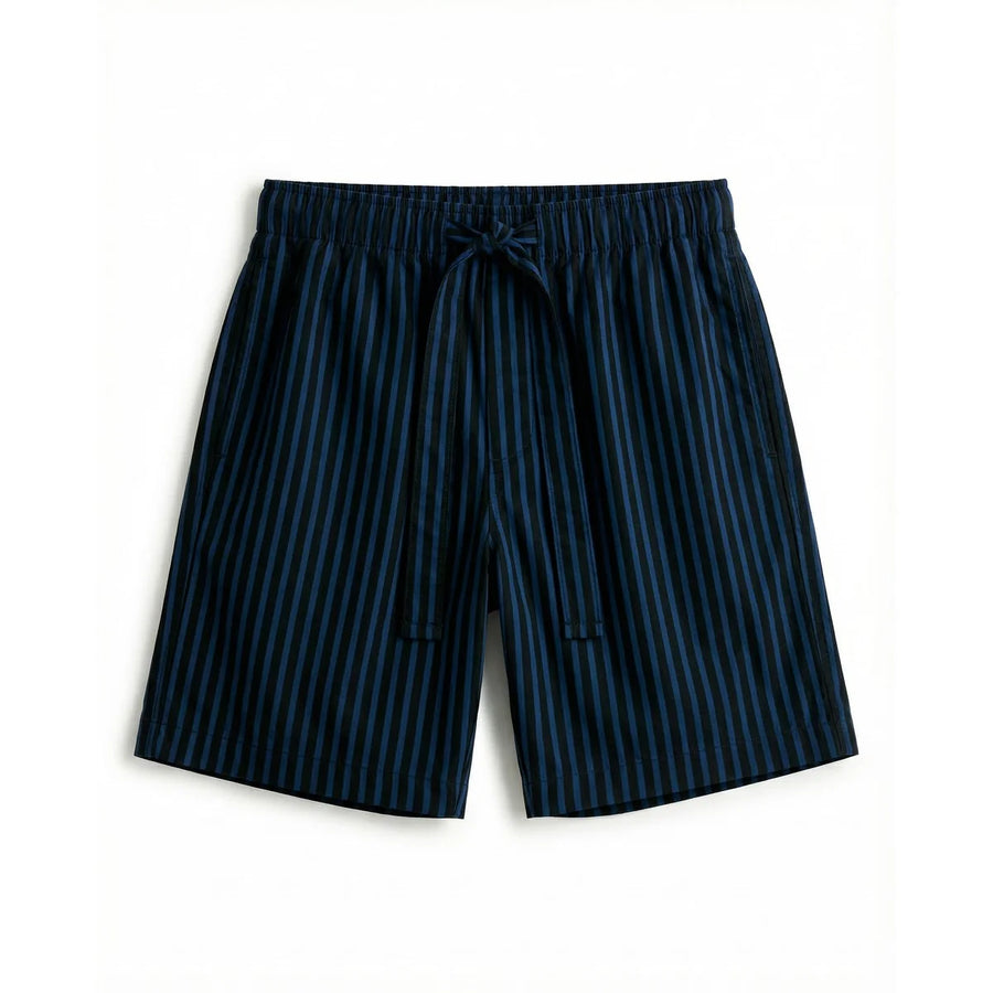 Schlafanzugshorts — Marineblau gestreift
