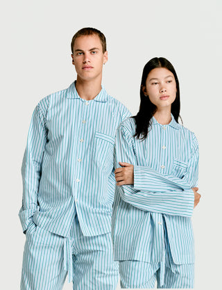 Long Sleeve Shirt Grn / Blu / Wht Stripe