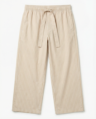 
  Mens Sleep Pant in Latte Stripe  100% BCI Cotton, Made in Portugal
