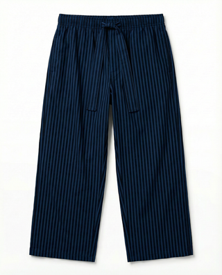 
  Mens Sleep Pant in Nav Black Stripe  100% BCI Cotton, Made in Portugal
