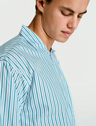 Long Sleeve Shirt Grn / Blu / Wht Stripe