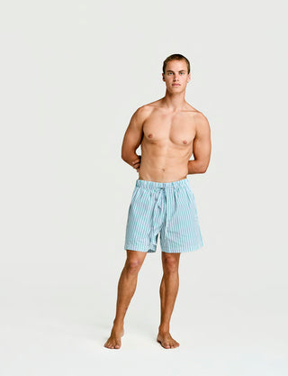Sleep Short Grn / Blu / Wht Stripe
