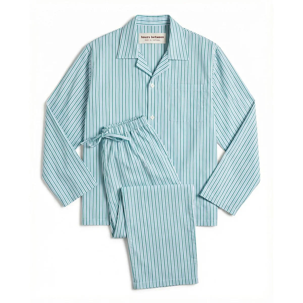 Long Sleeve & Pant Set — Green Stripe