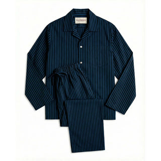 
  Long Sleeve & Pant Set — Navy Stripe
