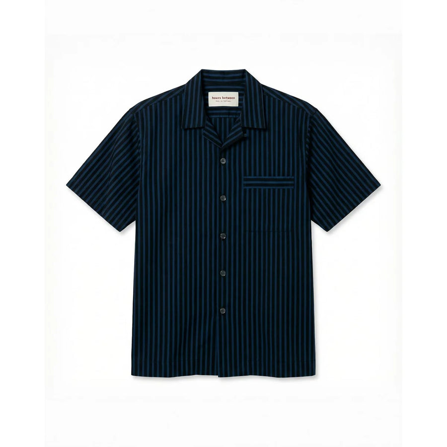 Kurzarmhemd — Navy-gestreift