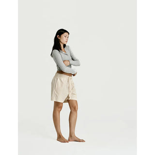
  Sleep Short — Latte Stripe
