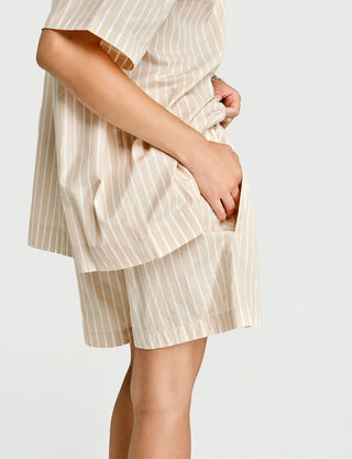 
  Mens Short Sleeve and Short Sleepwear (Pajamas) Set in Latte, 100% BCI Cotton, Made in Portugal
