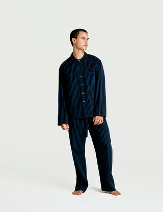 Long Sleeve + Sleep Pant  – Navy & Black Stripe Set