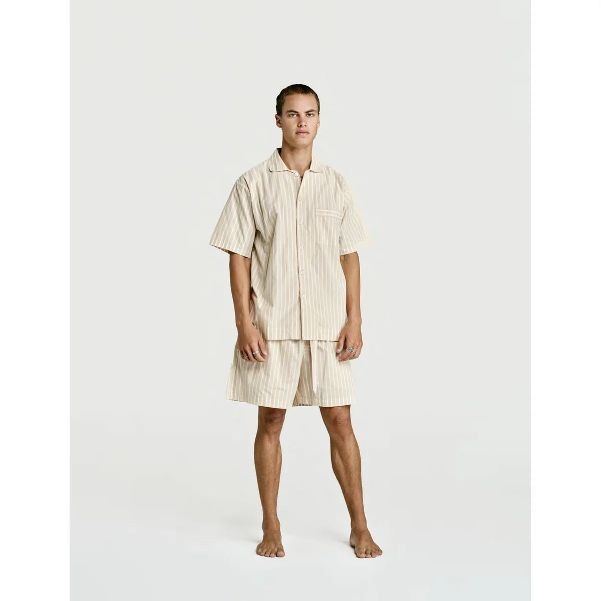 Short Sleeve & Short Set — Latte, worn