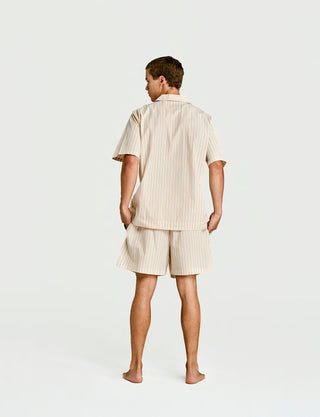 
  Mens Short Sleeve and Short Sleepwear (Pajamas) Set in Latte, 100% BCI Cotton, Made in Portugal
