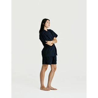 
  Short Sleeve & Short Set — Navy Stripe
