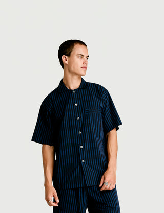 Short Sleeve Shirt Nav/Blk Stripe