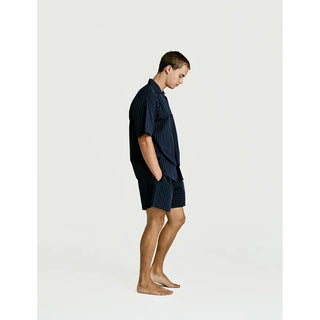 
  Short Sleeve & Short Set — Navy Stripe
