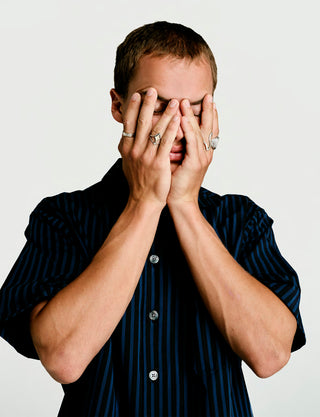 
  Mens Short Sleeve Sleepwear (Pajamas) Shirt in Nav Black Stripe  100% BCI Cotton, Made in Portugal
