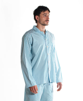 Long Sleeve Shirt Grn / Blu / Wht Stripe