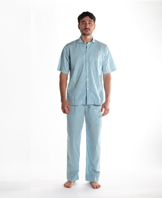 Short Sleeve Shirt Grn / Blu / Wht Stripe