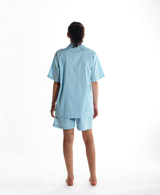 Short Sleeve Shirt Grn / Blu / Wht Stripe