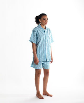 Short Sleeve Shirt Grn / Blu / Wht Stripe