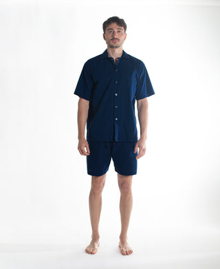 Short Sleeve Shirt Nav/Blk Stripe