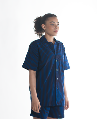 Short Sleeve Shirt Nav/Blk Stripe