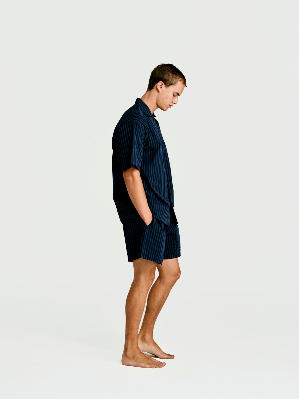 Navy stripe sleep short